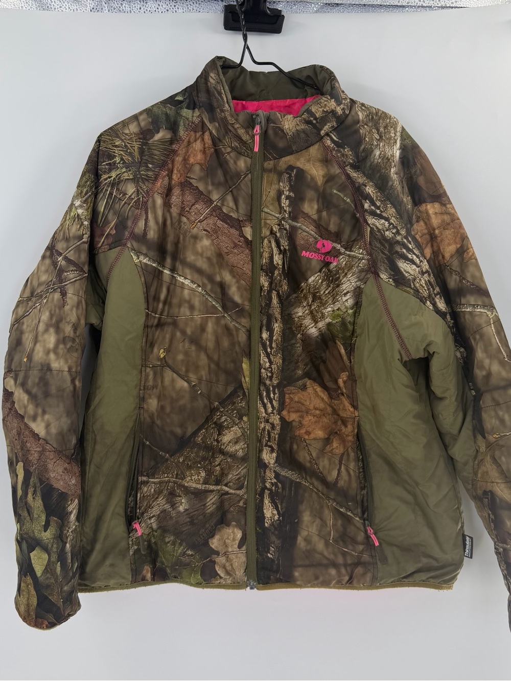 Mossy Oak Womens Camo Hunting Jacket Pink Lined Full Zip Outdoors XL